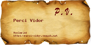 Perci Vidor névjegykártya